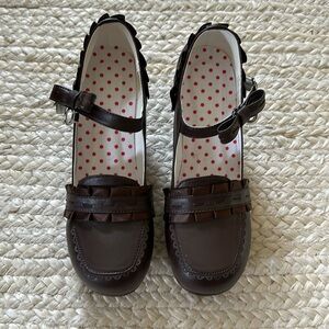 Sosic~ Sweet High-heeled Plain Color Lolita Shoes